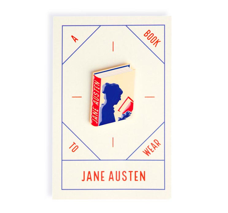 Jane Austen Enamel Book Pin — Wholesale for Bookstores | A Book to Wear