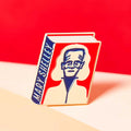 Mary Shelley enamel book pin for independent bookstores, illustration by Judy Kaufmann