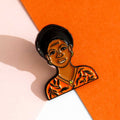 Nina Simone enamel icon pin for independent bookstores and concept shop, illustration by Judy Kaufmann